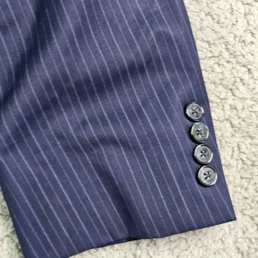 Hart Schaffner Marx Suit Jacket Mens 50L Blue Pinstripe Wool Chicago Fit